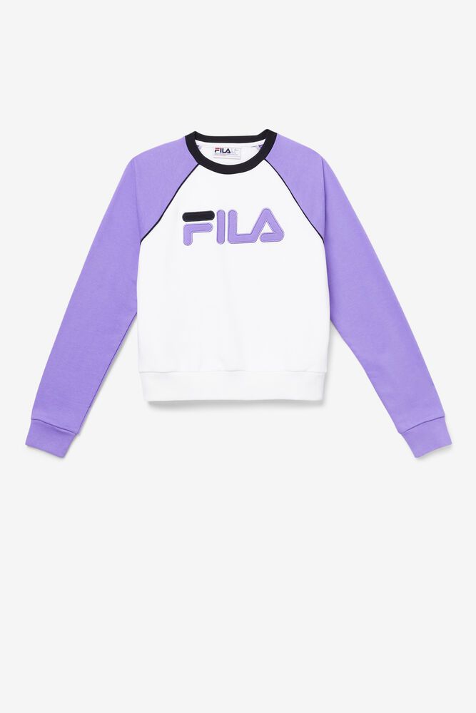 Fila Naisten Collegepaita Riccarda Valkoinen/Violetit - WYDV-15923